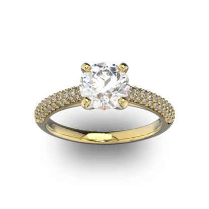 14 Karat Yellow Gold 2 Carat Classic Round Diamond Engagement Ring
