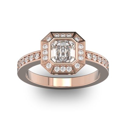 14 Karat Rose Gold 1 1/3 Carat Asscher Cut Halo Diamond Engagement Ring.  Just like Pippa Middleton
