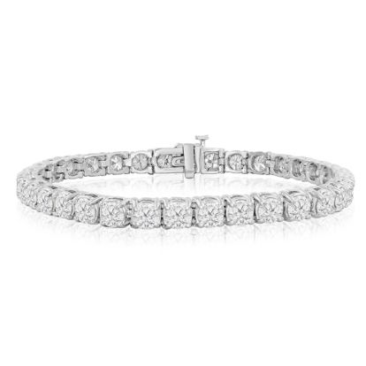 13 Carat Diamond Tennis Bracelet In 14 Karat White Gold, 8 Inches