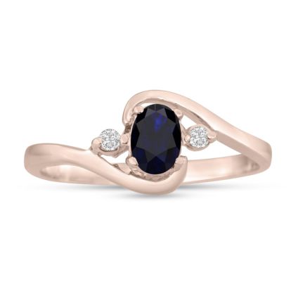 1/2ct Sapphire and Diamond Ring In 14K Rose Gold
