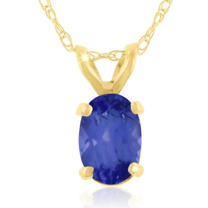 .40ct Oval Shaped Tanzanite Pendant in 14k Yellow Gold, 18 Inches
