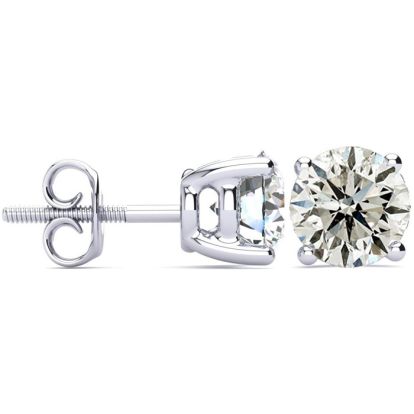 3 Carat Diamond Stud Earrings In 14 Karat White Gold