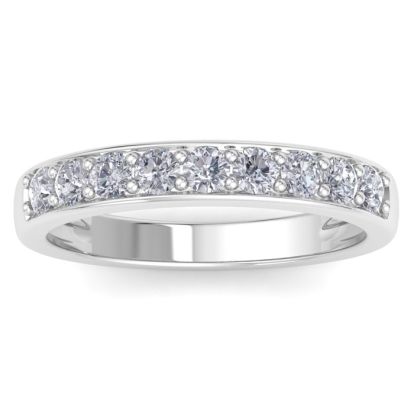 1/2 Carat Diamond Wedding Band In 14 Karat White Gold