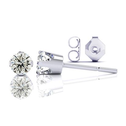 Nearly 1/2ct Diamond Stud Earrings in 14k White Gold.  Everyone Loves These Beautiful Diamond Earrings! Just The Right Size!