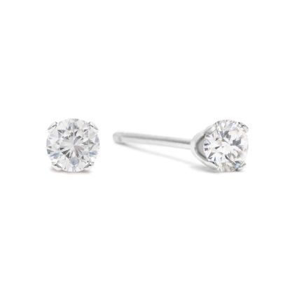 5 Point Tiny Diamond Stud Earrings in Solid Silver. One Of SuperJeweler's Most Popular Items!
