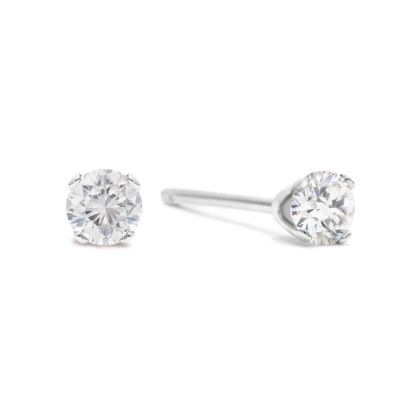 5 Point Tiny Diamond Stud Earrings in Solid Sterling Silver. One Of SuperJeweler's Most Popular Items!
