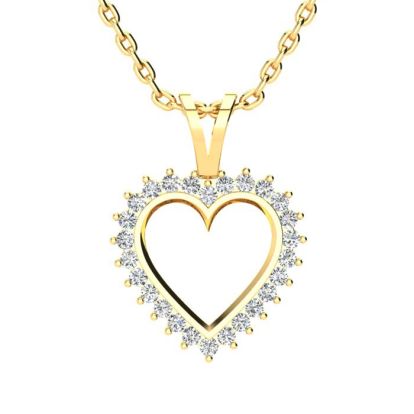 1/2ct Diamond Heart Pendant in Yellow Gold

