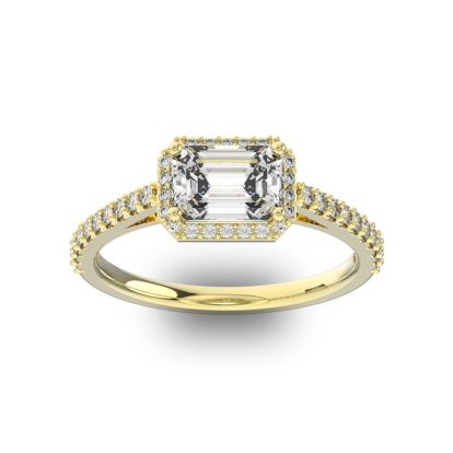 1 1/3 Carat Halo Diamond Engagement Ring in 14 Karat Yellow Gold