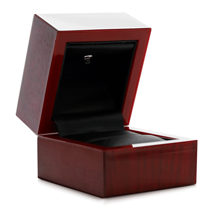 Cherry Wood Ring Box With Overhead Light