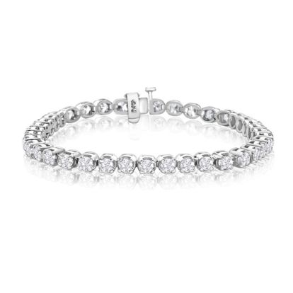 6 Carat Diamond Tennis Bracelet In 14 Karat White Gold, 7 Inches