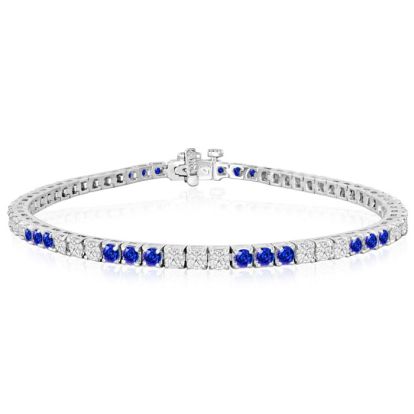 5 Carat Tanzanite and Diamond Bracelet In 14 Karat White Gold
