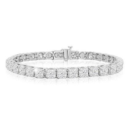 CUSTOM 6 inch 8 Carat Diamond Tennis Bracelet In 14 Karat White Gold