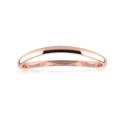 10K Rose Gold 1.5MM Comfort Fit Curved Double Wave Thumb Rings