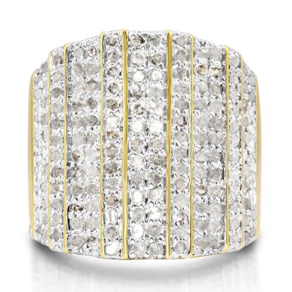 2 Carat 14-Row Diamond Band Ring In Yellow, NATURAL ROUGH CUT DIAMONDS. AMAZING FOR THE MONEY! DIAMOND ARE SEMI-ROUGH, REFLECT, NOT SHINE