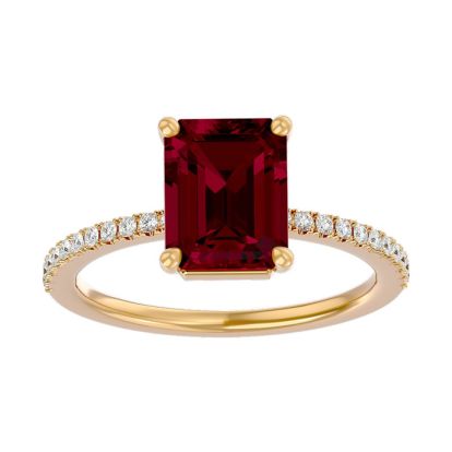 2 1/3 Carat Ruby and Diamond Ring In 14 Karat Yellow Gold