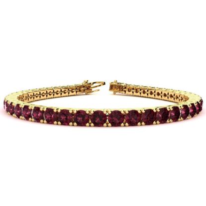 Garnet Bracelet: Garnet Jewelry: 4 Carat Garnet Tennis Bracelet In 14 Karat Yellow Gold, 6 Inches