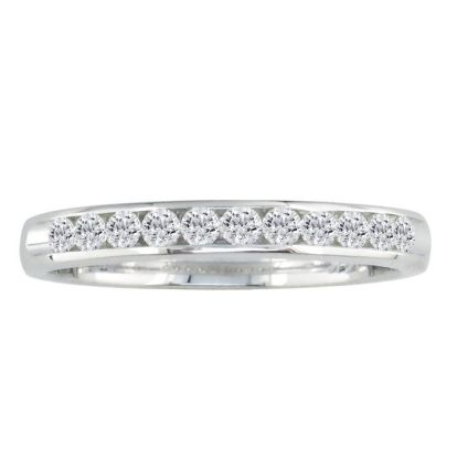 1 Carat Diamond Wedding Band In 14 Karat White Gold