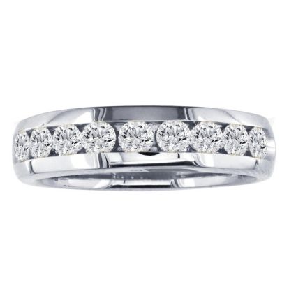 1 Carat Diamond Wedding Band In 14 Karat White Gold
