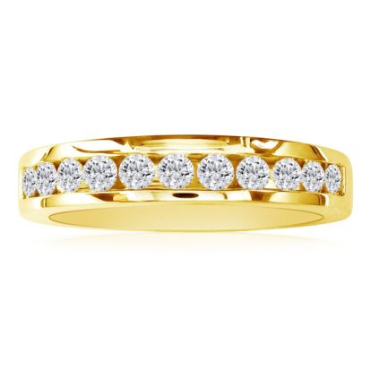 1/2 Carat Diamond Wedding Band In Yellow Gold