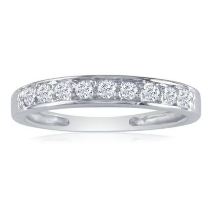 1/4 Carat Diamond Wedding Band In White Gold