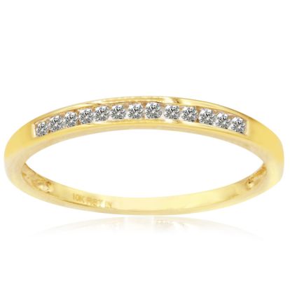 1/8 Carat Diamond Wedding Band In Yellow Gold