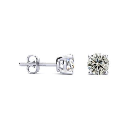 1 Carat Diamond Stud Earrings In 14 Karat White Gold