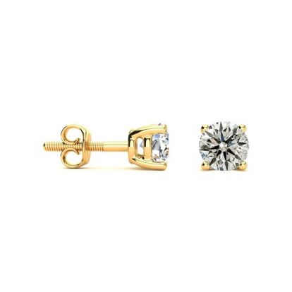 1 Carat Bargain Diamond Stud Earrings In 14 Karat Yellow Gold