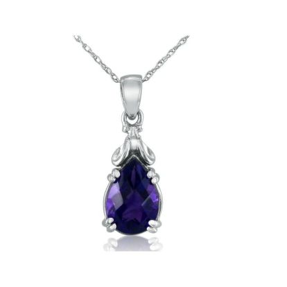 Amethyst Mouse Pendant in 10k White Gold