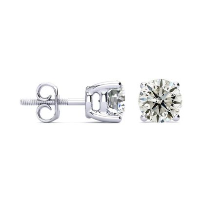 2 Carat Diamond Stud Earrings In 14 Karat White Gold