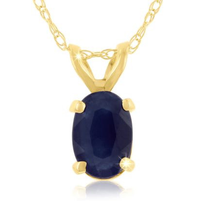 .60ct Oval Sapphire Pendant in 14k Yellow Gold