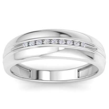 Modern Channel Set Mens Diamond Band in 10k White Gold