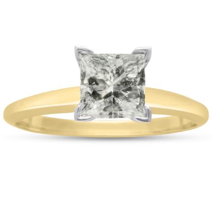 CUSTOM 1 Carat RADIANT Cut Diamond Solitaire Engagement Ring In 14 Karat Yellow Gold