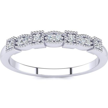 .05ct Ten Diamond Wedding Band In 10K White Gold