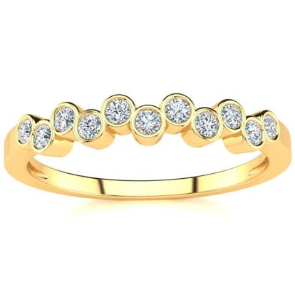 1/5ct Diamond Bezel Set Wedding Band In 10K Yellow Gold