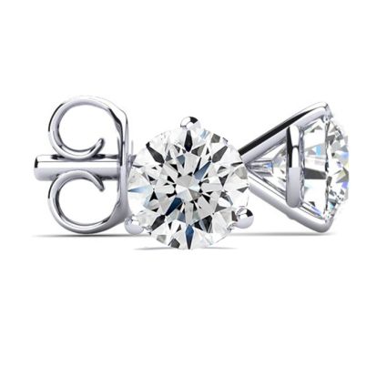4 Carat Diamond Martini Stud Earrings In 14 Karat White Gold