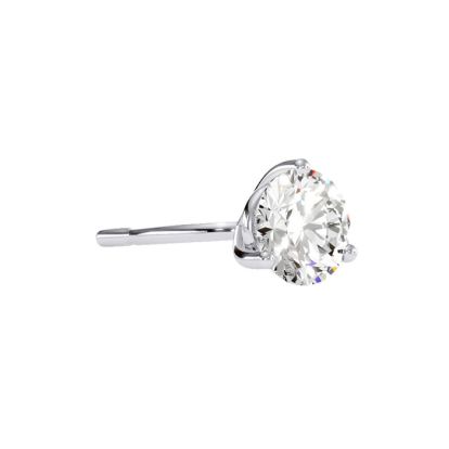 3/8 Carat Round Shape Single Diamond Stud Earring In 14 Karat White Gold, Martini Setting