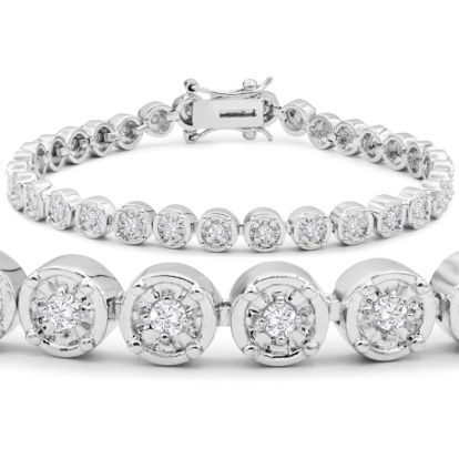 1 Carat Miracle Set Diamond Bracelet, 7 Inches. Incredibly Popular.  5 Star Reviewed!