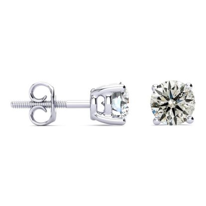 1 1/4 Carat Diamond Stud Earrings In 14 Karat White Gold