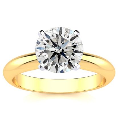 Fine Quality 2ct Diamond Solitaire in 6 Prong 14k Yellow Gold
