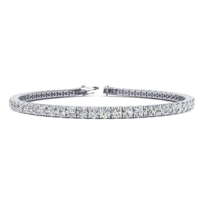 5 Carat Round E-F Colorless Diamond Tennis Bracelet In 14 Karat White Gold