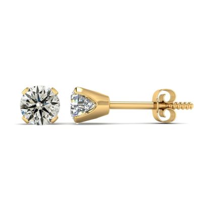 1 Carat Diamond Stud Earrings In 14 Karat Yellow Gold