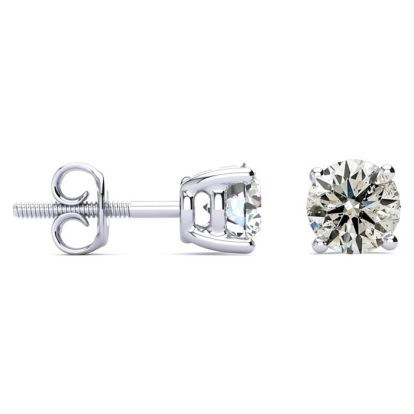 1 1/4 Carat Diamond Stud Earrings In 14 Karat White Gold