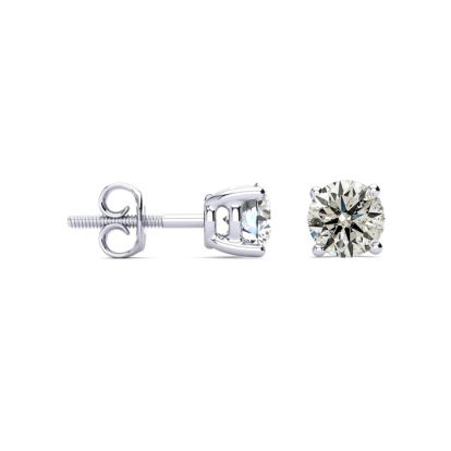 1 1/2 Carat Diamond Stud Earrings In 14 Karat White Gold