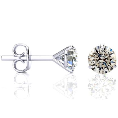 1 1/2 Carat Diamond Stud Earrings in 14 Karat White Gold Martini Setting