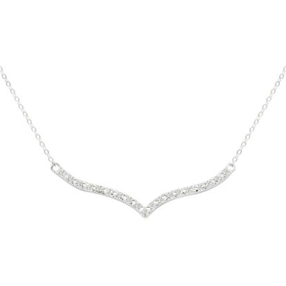 19 Natural Diamond Curved V Necklace, 17 Inches. Such a Beautiful Style!!! 