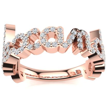 Personalized Diamond Name Ring In 14K Rose Gold - 9 Letters, 0.60cttw