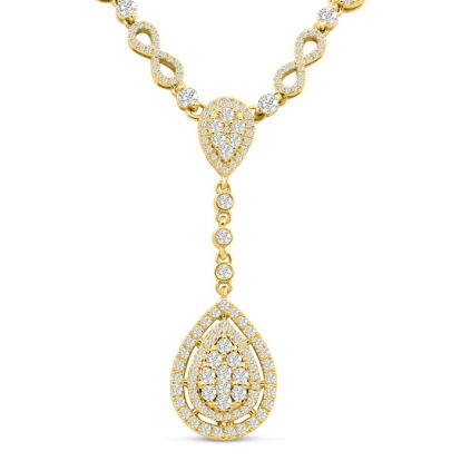 14 Karat Yellow Gold 6.77 Carat Handmade Diamond Necklace. SuperJeweler's Newest Incredible Fine Jewelry Statement Piece