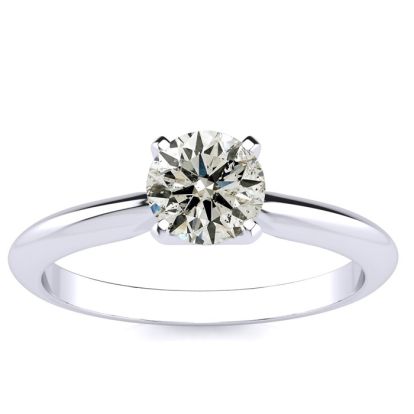 3/4 Carat Colorless Diamond Solitaire Ring in 14K White Gold