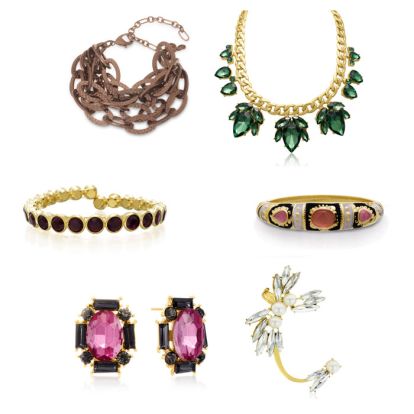 Statement Jewelry Gift Set Featuring 6 Pieces of Fashion Necklaces, Earrings and Bracelets