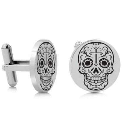Octavius Skull and Cross Cufflinks, Silver